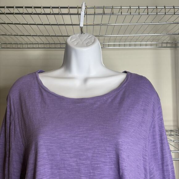 Chico’s Women’s Purple Indian Cotton Blend Scoop Neck Top Size 4 XXL Basics - Picture 7 of 10